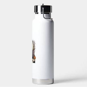 Halloween Black Cat Shirt Vintage Fangs Design_1 Water Bottle
