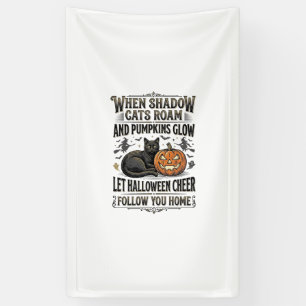 Halloween Black Cat Shirt Vintage Pumpkin Engravin Banner