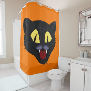 Halloween Black Cat  Shower Curtain