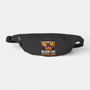 Halloween Black Cat Special Love Pumpkin Design Bum Bags