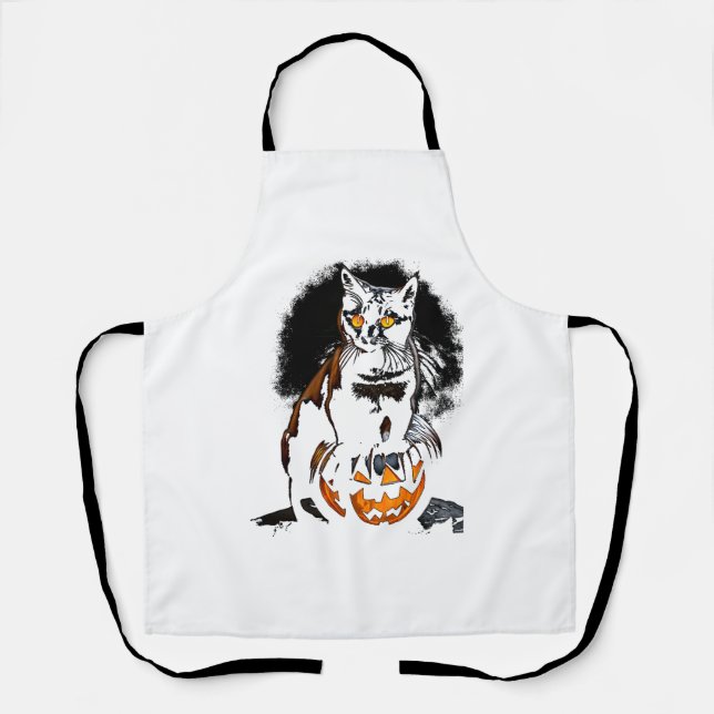 Halloween Black Cat Sticker1 Apron (Front)