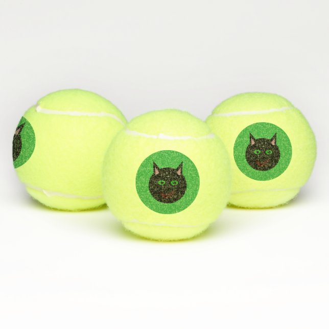 Halloween Black Cat Tennis Balls (Multi)