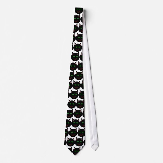 Halloween Black Cat Tie (Front)