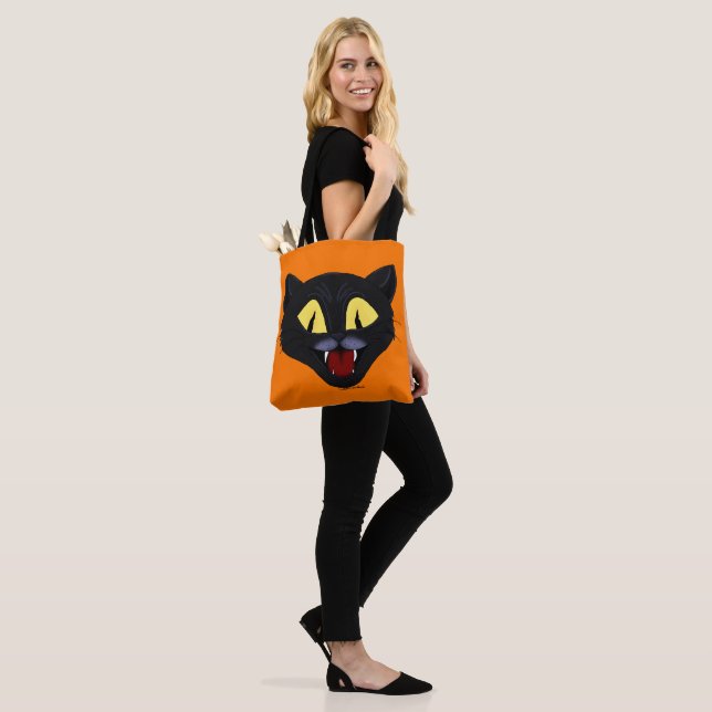 Halloween Black Cat Tote Bag (On Model)