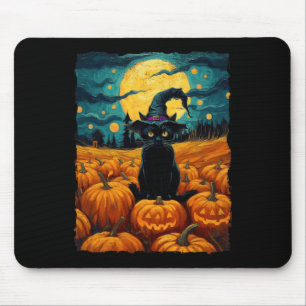 Halloween Black Cat Van Gogh Witch Kawaii Pumpkin  Mouse Mat