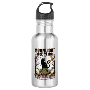 Halloween Black Cat Vintage Graveyard Shirt_1 532 Ml Water Bottle