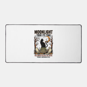Halloween Black Cat Vintage Graveyard Shirt_1 Desk Mat