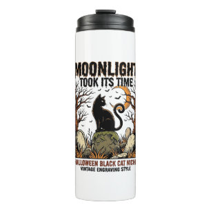 Halloween Black Cat Vintage Graveyard Shirt_1 Thermal Tumbler