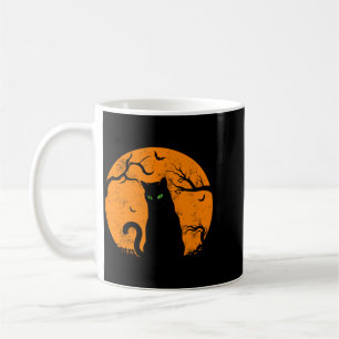 Halloween Black Cat Vintage Scary Cat Costume Cat Coffee Mug