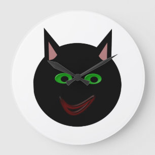 Halloween Black Cat Wall Clock