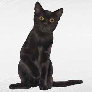 Halloween Black Cat Watercolor