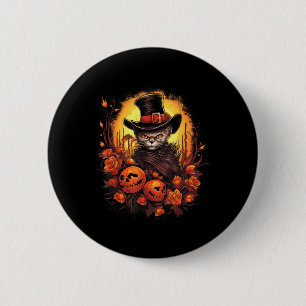Halloween Black Cat Witch Men Women 6 Cm Round Badge