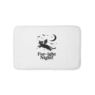 Halloween Black Cat with Bat Wings Graphic Classic Bath Mat