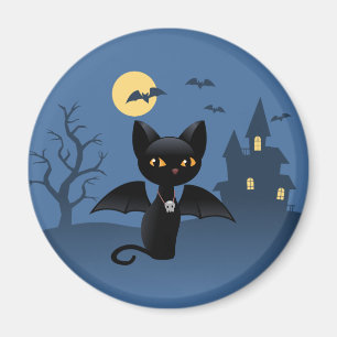 Halloween Black Cat with Wings Magnet