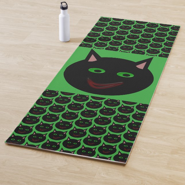 Halloween Black Cat Yoga Mat (In Situ)