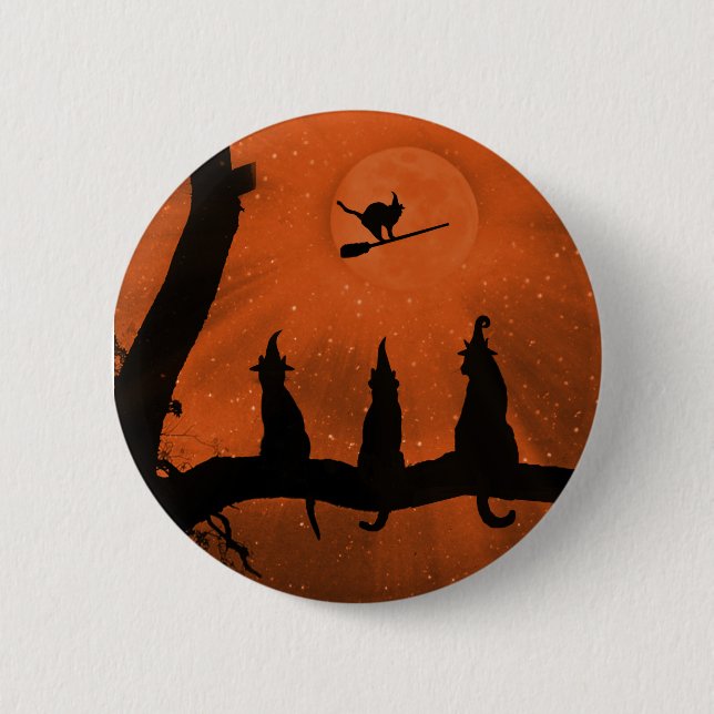 Halloween Black Cats 6 Cm Round Badge (Front)