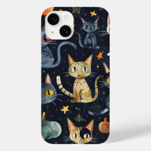 Halloween Black Cats and Moons Funny Witchy Kids Case-Mate iPhone 14 Case