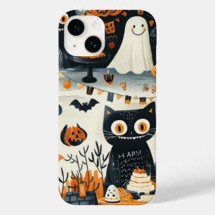 Halloween Black Cats and Moons Funny Witchy Kids Case-Mate iPhone 14 Case