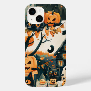 Halloween Black Cats and Moons Funny Witchy Kids Case-Mate iPhone 14 Case