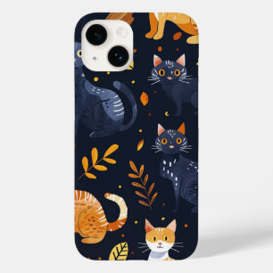 Halloween Black Cats and Moons Funny Witchy Kids Case-Mate iPhone 14 Case