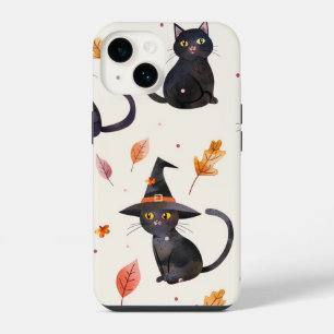Halloween Black Cats and Moons Funny Witchy Kids iPhone 14 Case