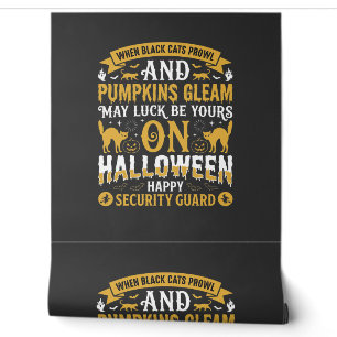 Halloween Black Cats and Pumpkins Security Guard D Wallpaper