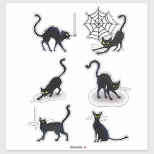 Halloween Black Cats and Spiders Set ID852