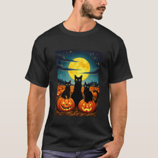 Halloween Black Cats Creepy Cute Party Costume T-Shirt