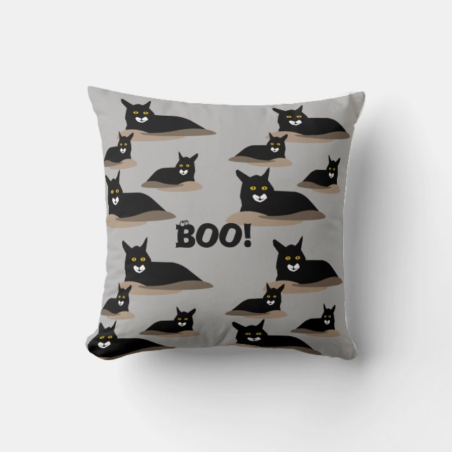 Halloween black cats cushion (Front)