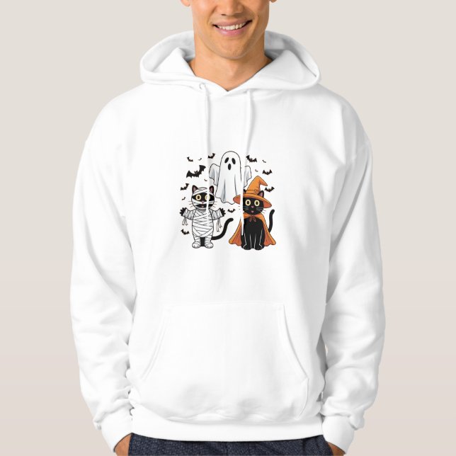 Halloween Black Cats – Cute & Spooky Design Hoodie (Front)