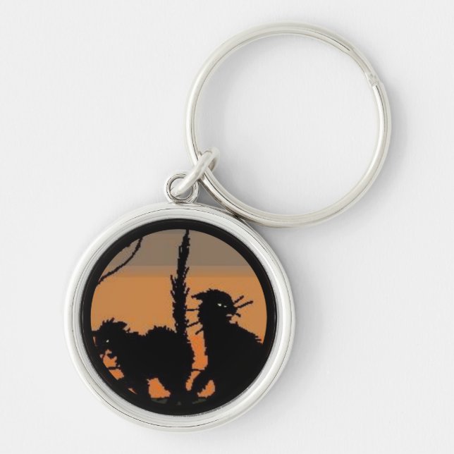 Halloween Black Cats - Key Ring (Front)