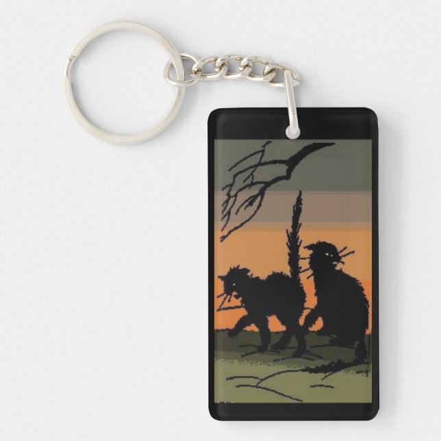 Halloween Black Cats - Key Ring (Front)