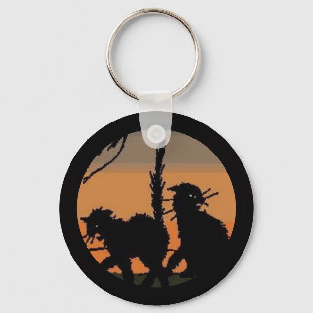 Halloween Black Cats - Key Ring (Front)