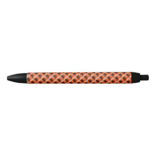 Halloween Black Cats Orange Squares Cartoon Ink Pen