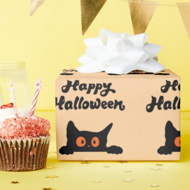Halloween Black Cats Seamless Wrapping paper (Birthday Party)