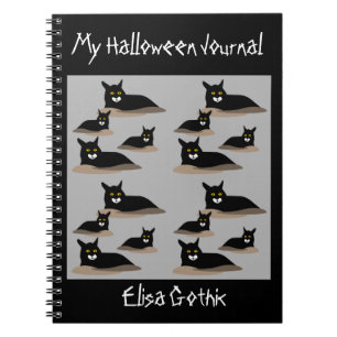 Halloween black Cats Spiral Notebook