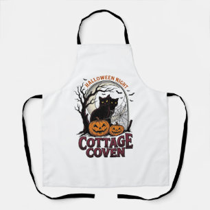 Halloween Black Cats Vintage Coven Pumpkin Art_1 Apron