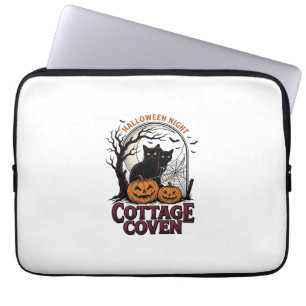 Halloween Black Cats Vintage Coven Pumpkin Art_1 Laptop Sleeve