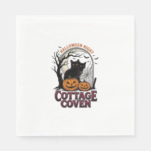 Halloween Black Cats Vintage Coven Pumpkin Art_1 Napkin