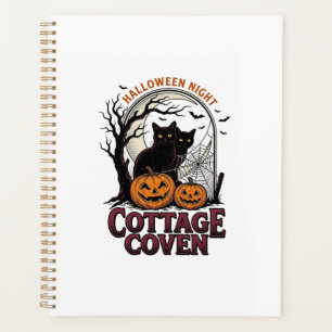 Halloween Black Cats Vintage Coven Pumpkin Art_1 Planner