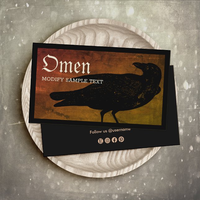 Halloween Black Crow  Business Card (Creator Uploaded)