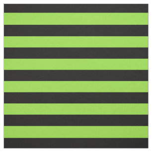 Halloween Black Green Stripes Pattern Modern Chic Fabric