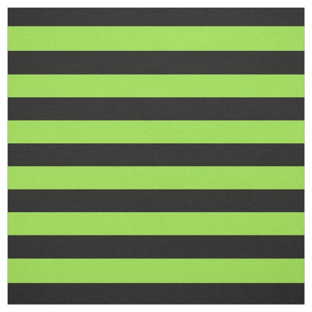 Halloween Black Green Stripes Pattern Modern Chic Fabric (Swatch)