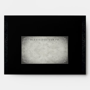 Halloween Black Grey Red Wedding Invite Envelope
