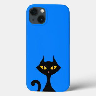 Halloween Black Kitty Cat  Azure iPhone Case