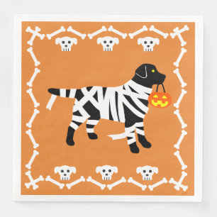 Halloween Black Labrador Mummy Napkin