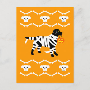 Halloween Black Labrador Mummy Postcard
