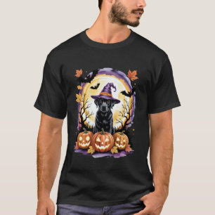 Halloween Black Labrador Retriever Witch Hat Bats T-Shirt