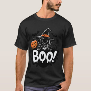 Halloween Black Labrador Retriever Witch Hat Pumpk T-Shirt