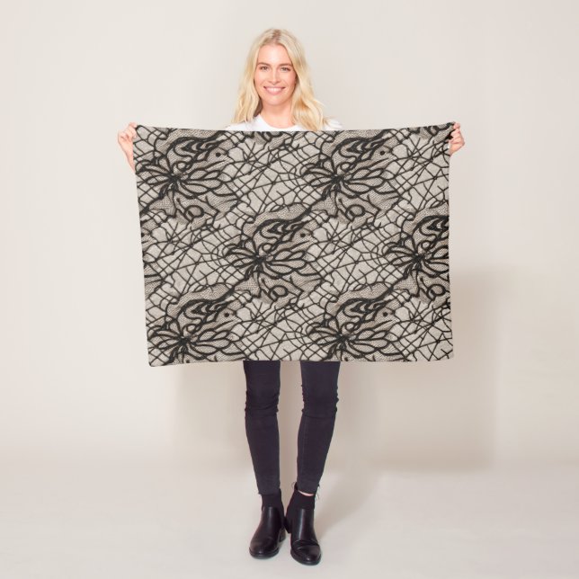 Halloween Black Lace Spider Web Blanket – Seamless (In Situ)